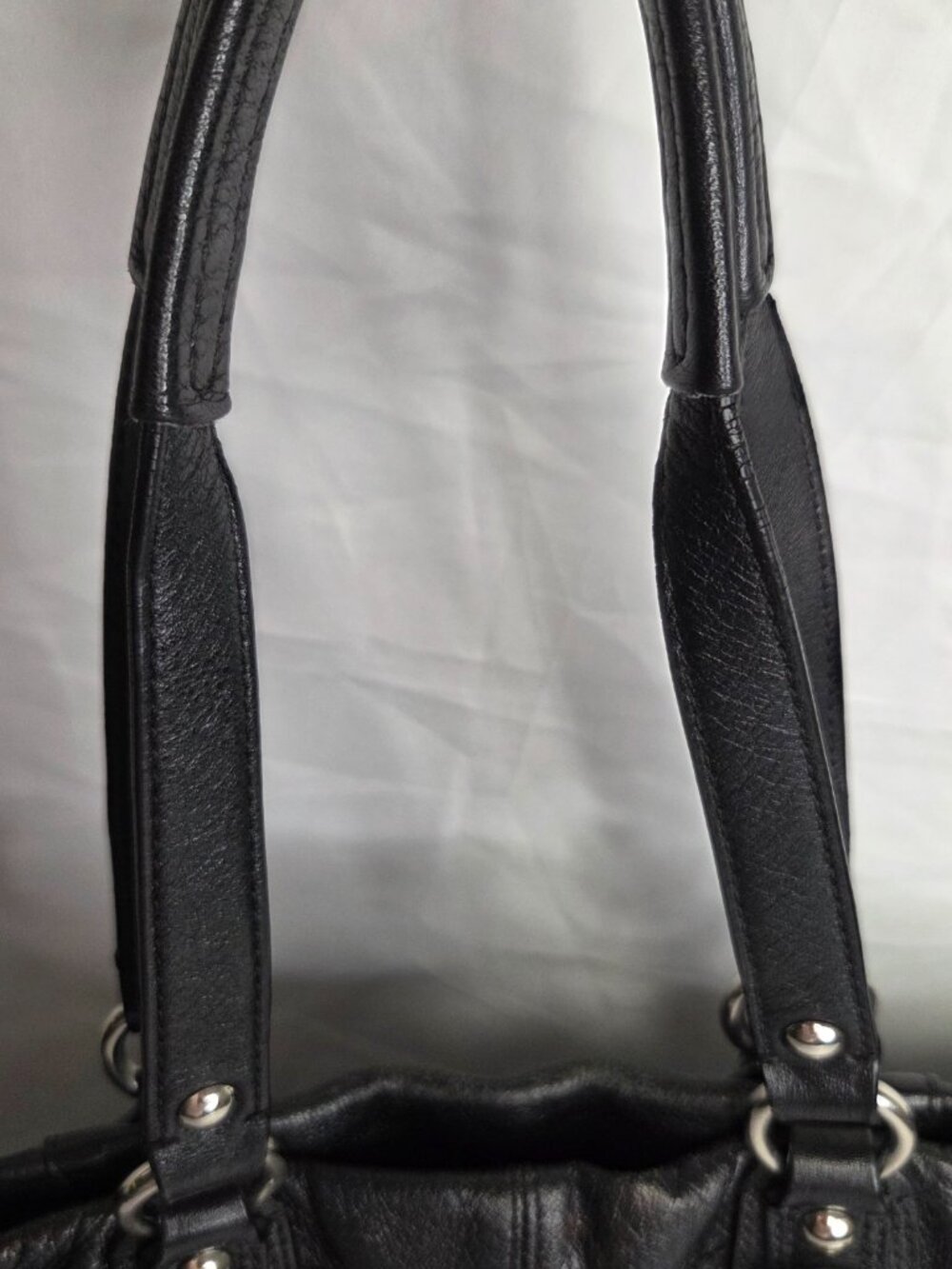 AUTHENTIC COACH ASHLEY LEATHER LARGE SATCHEL CARRYALL BAG PURSE F15513 BLACK - Picture 12 of 16